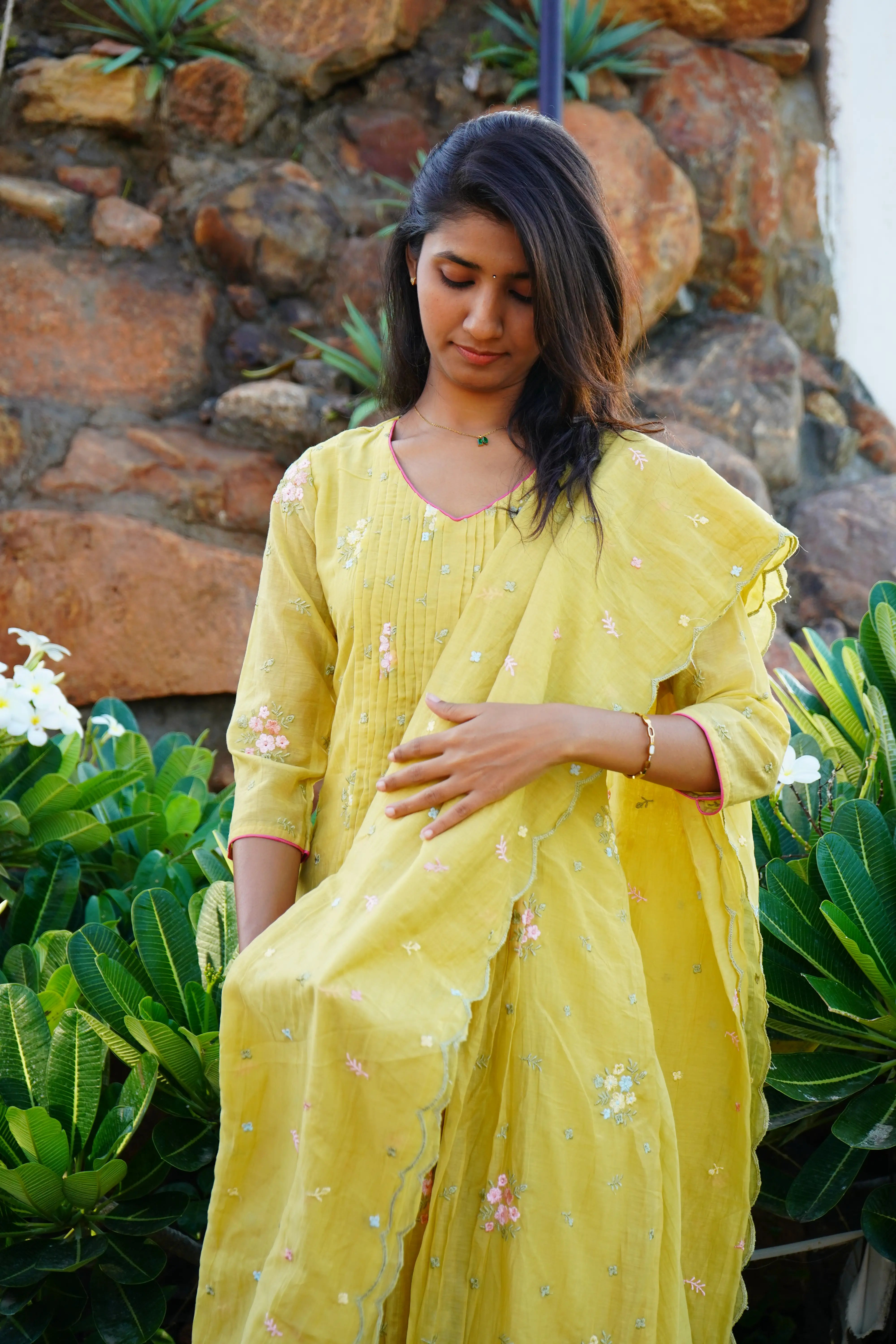 BLOSSOM Mul Chanderi Salwar Suit