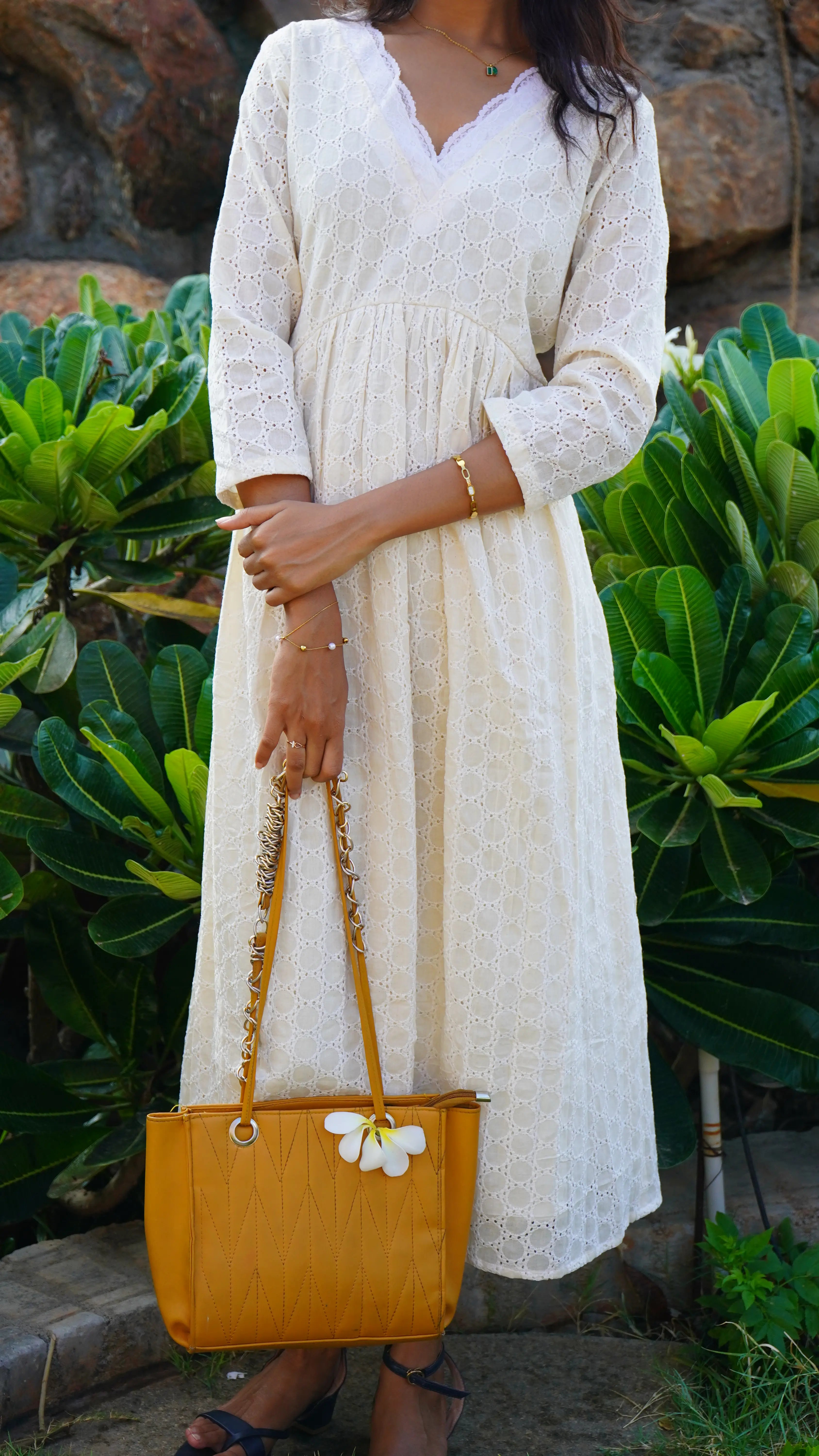 Half white Hakoba Alia Cut Frock