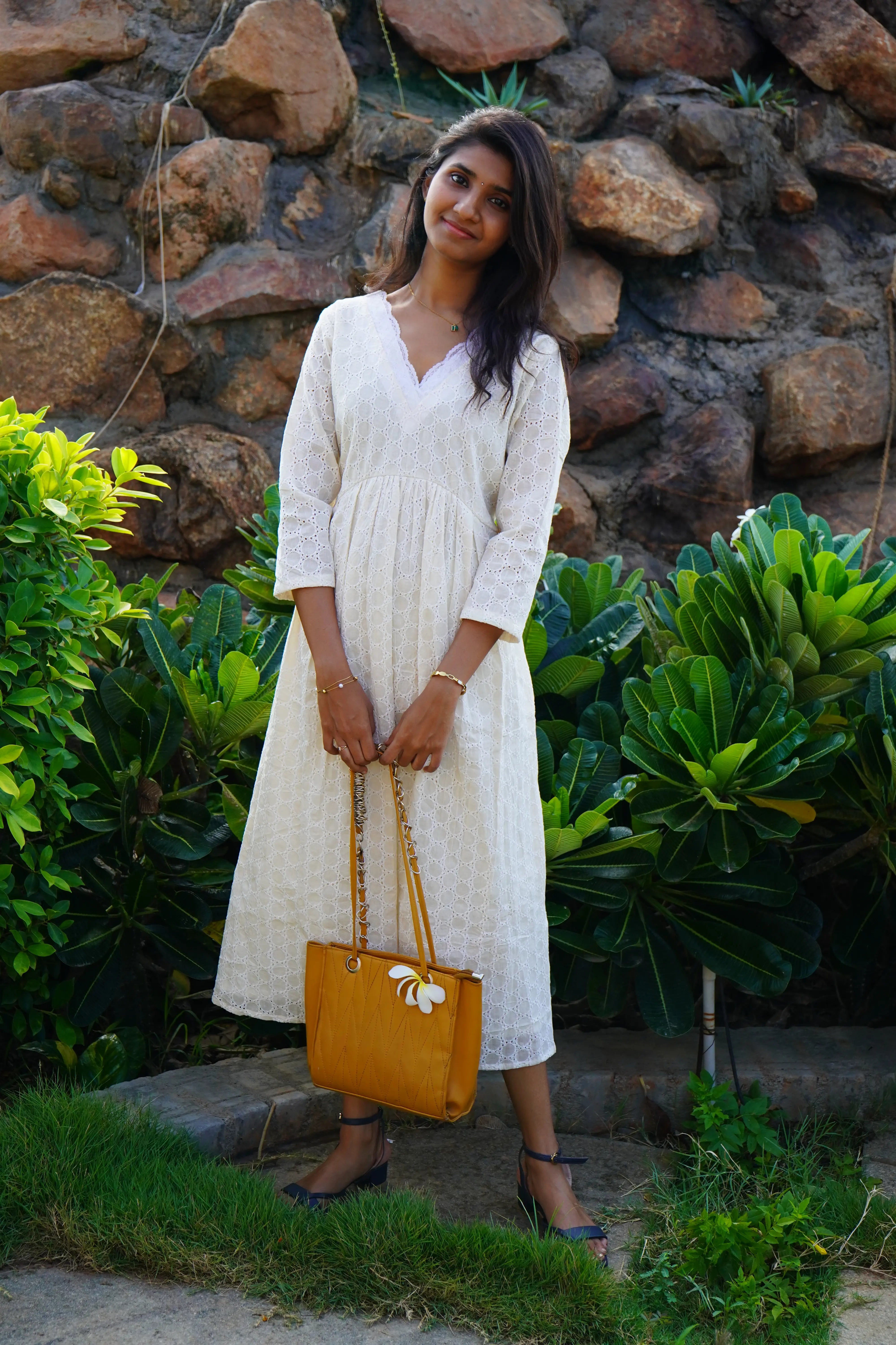 Half white Hakoba Alia Cut Frock