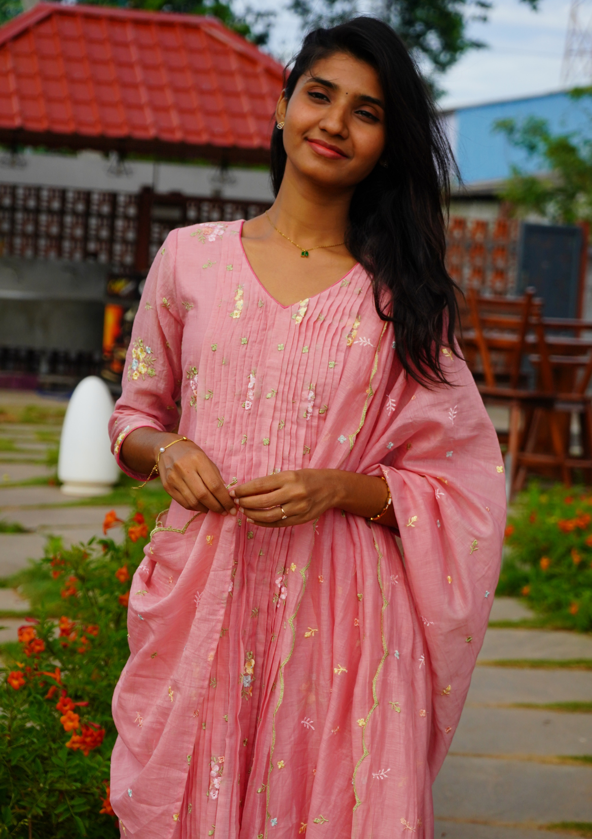 BLOSSOM Mul Chanderi Salwar Suit