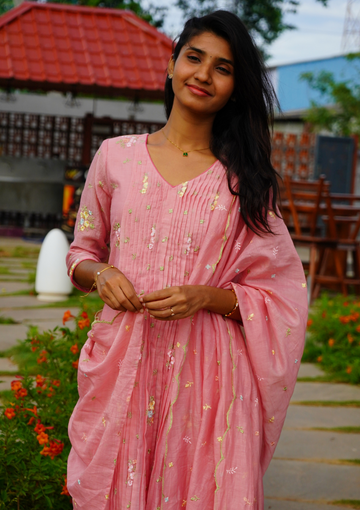 BLOSSOM Mul Chanderi Salwar Suit