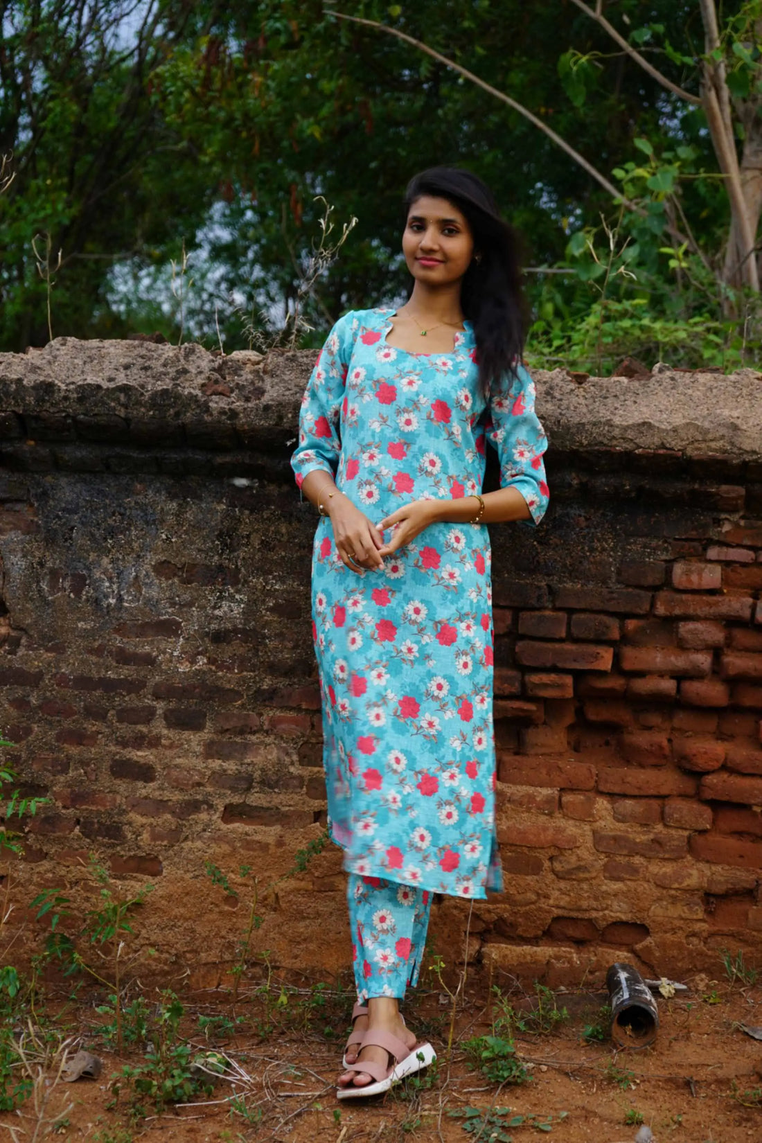 Marine Blue Linen Co-Ord Set