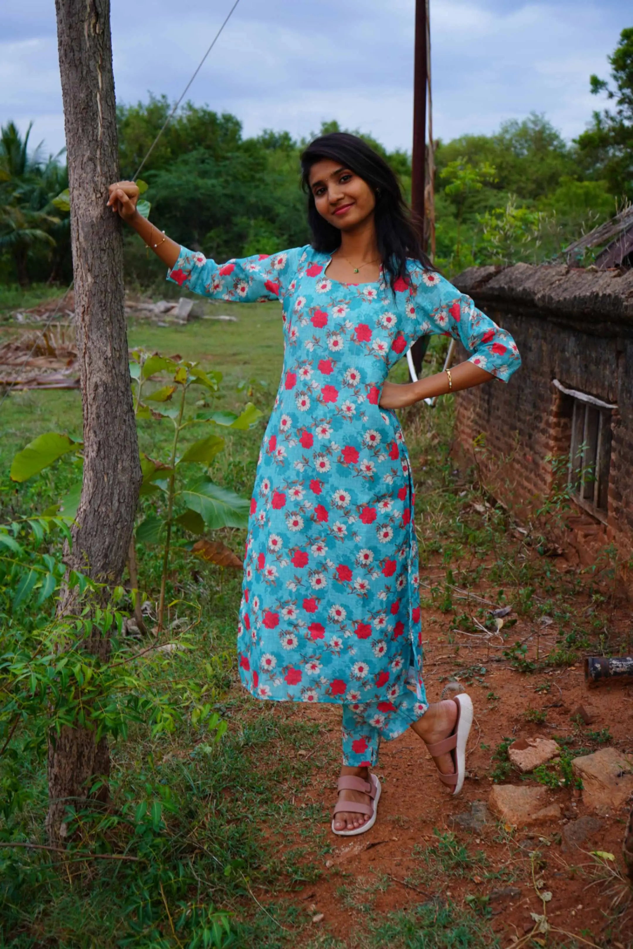 Marine Blue Linen Co-Ord Set