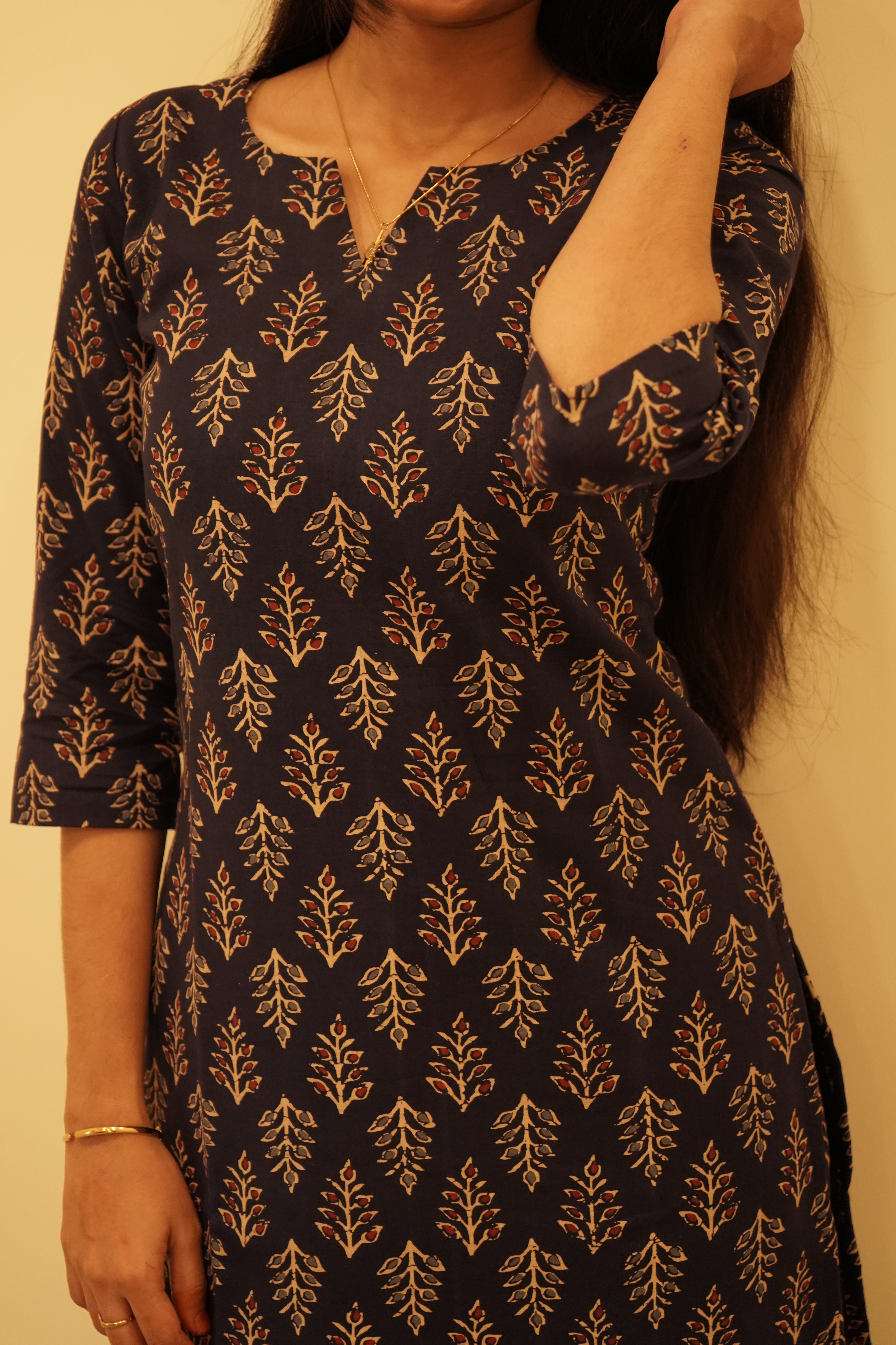 Midnight Kalamkari Handloom Coords Set