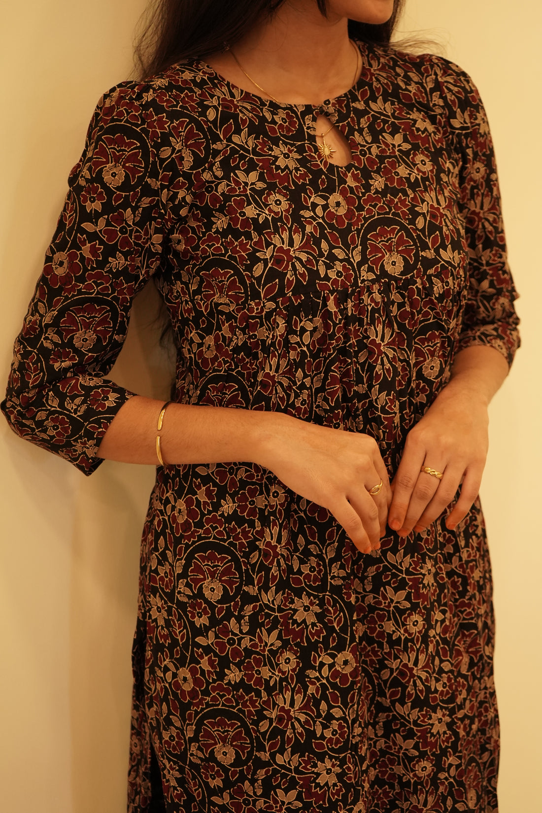Midnight Kalamkari Handloom Coords Set
