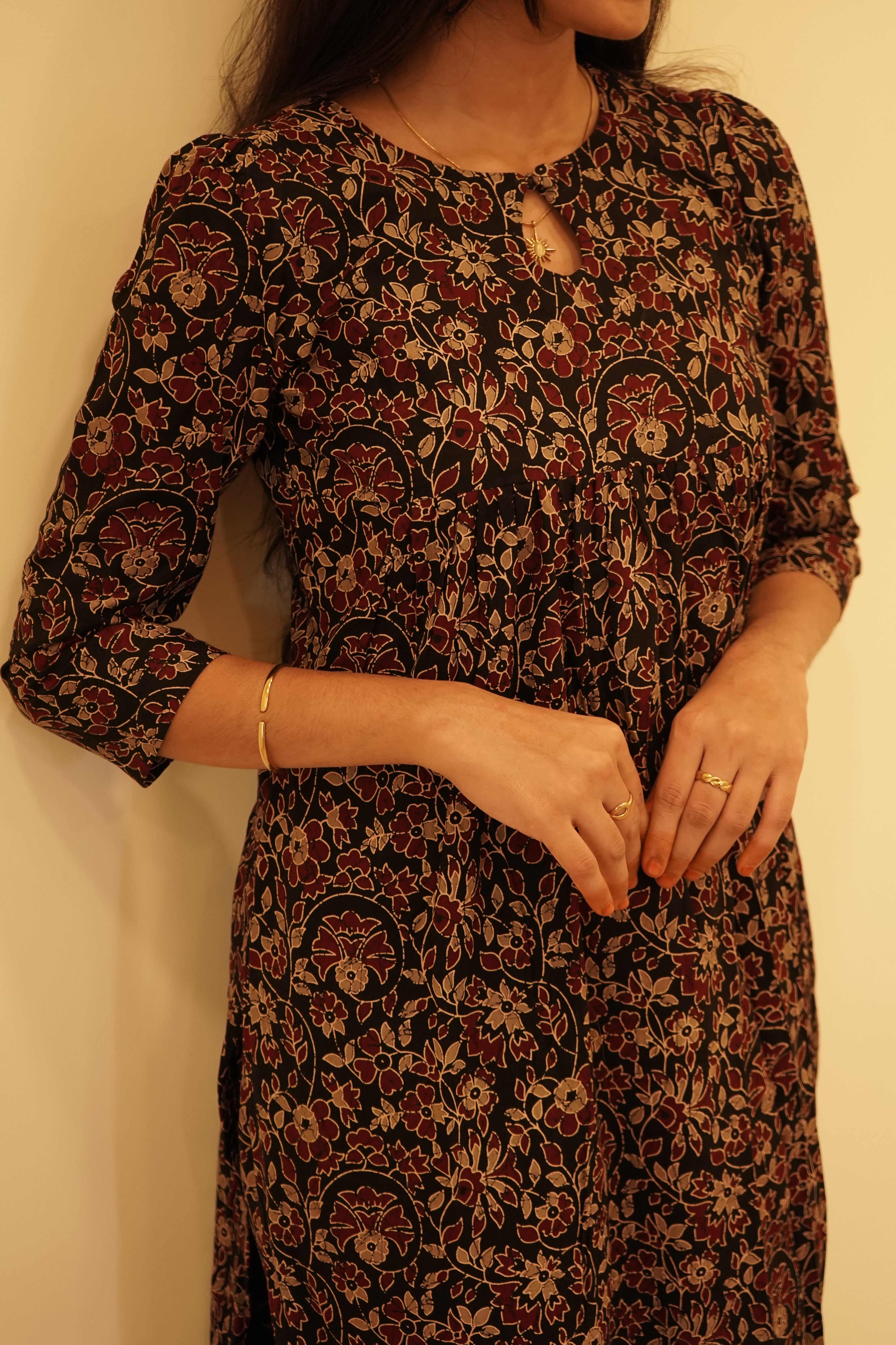 Midnight Kalamkari Handloom Coords Set