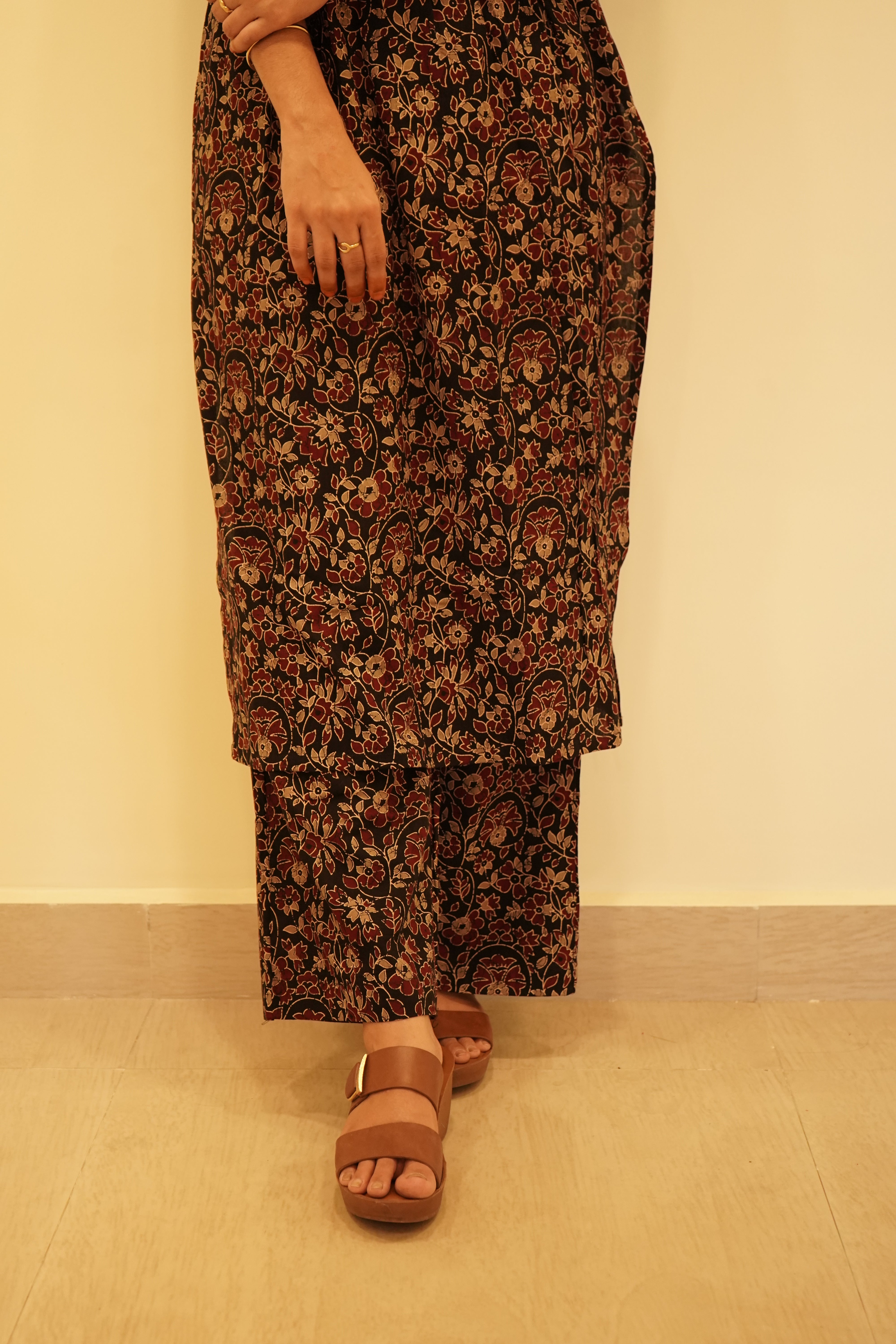 Midnight Kalamkari Handloom Coords Set