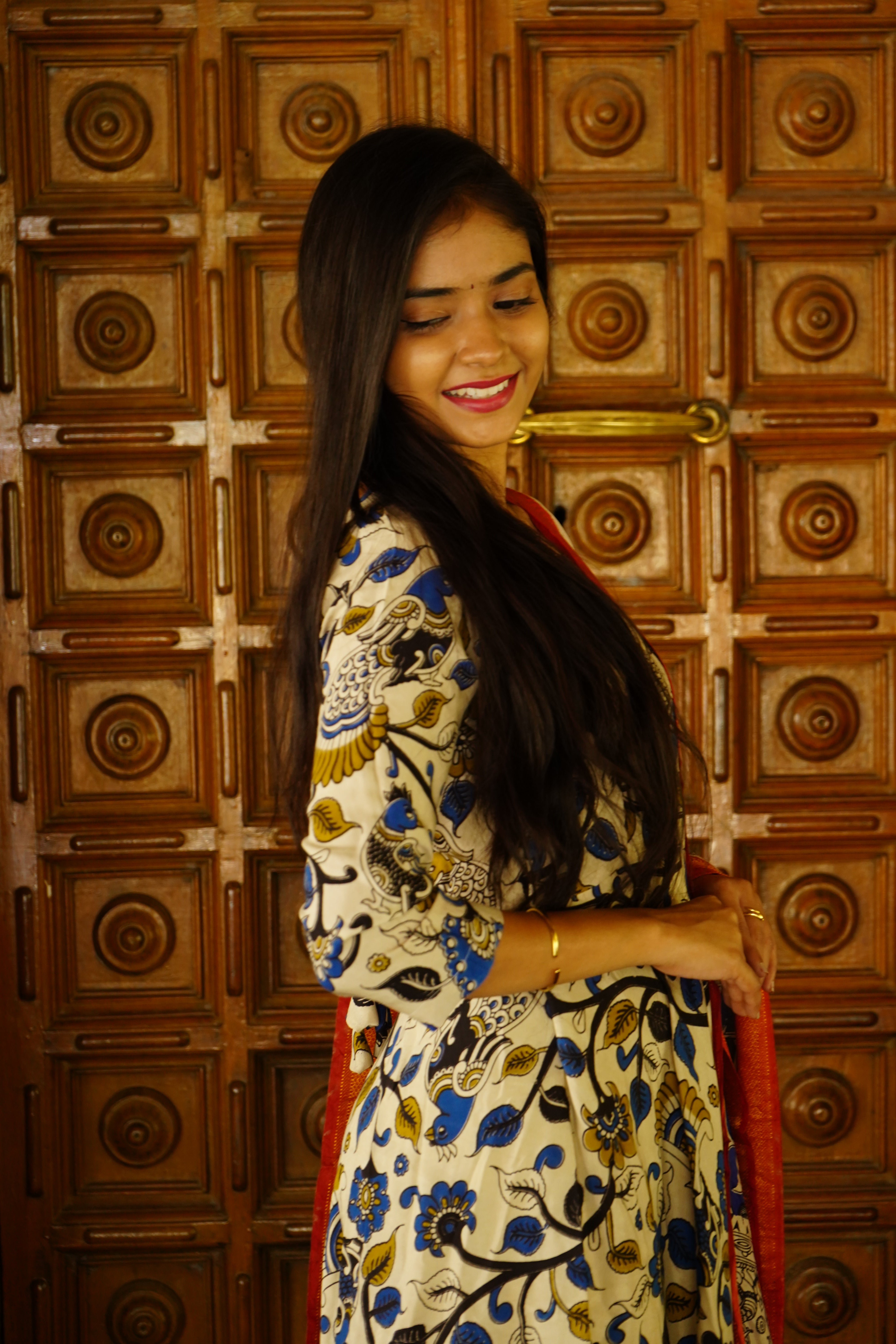 The Royal Kalamkari Silk Anarkali Set