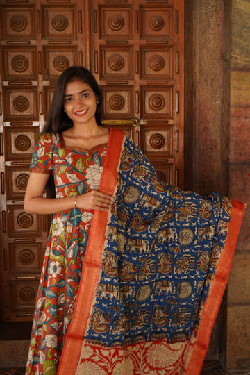 Kalamkari Nizam dupatta frock