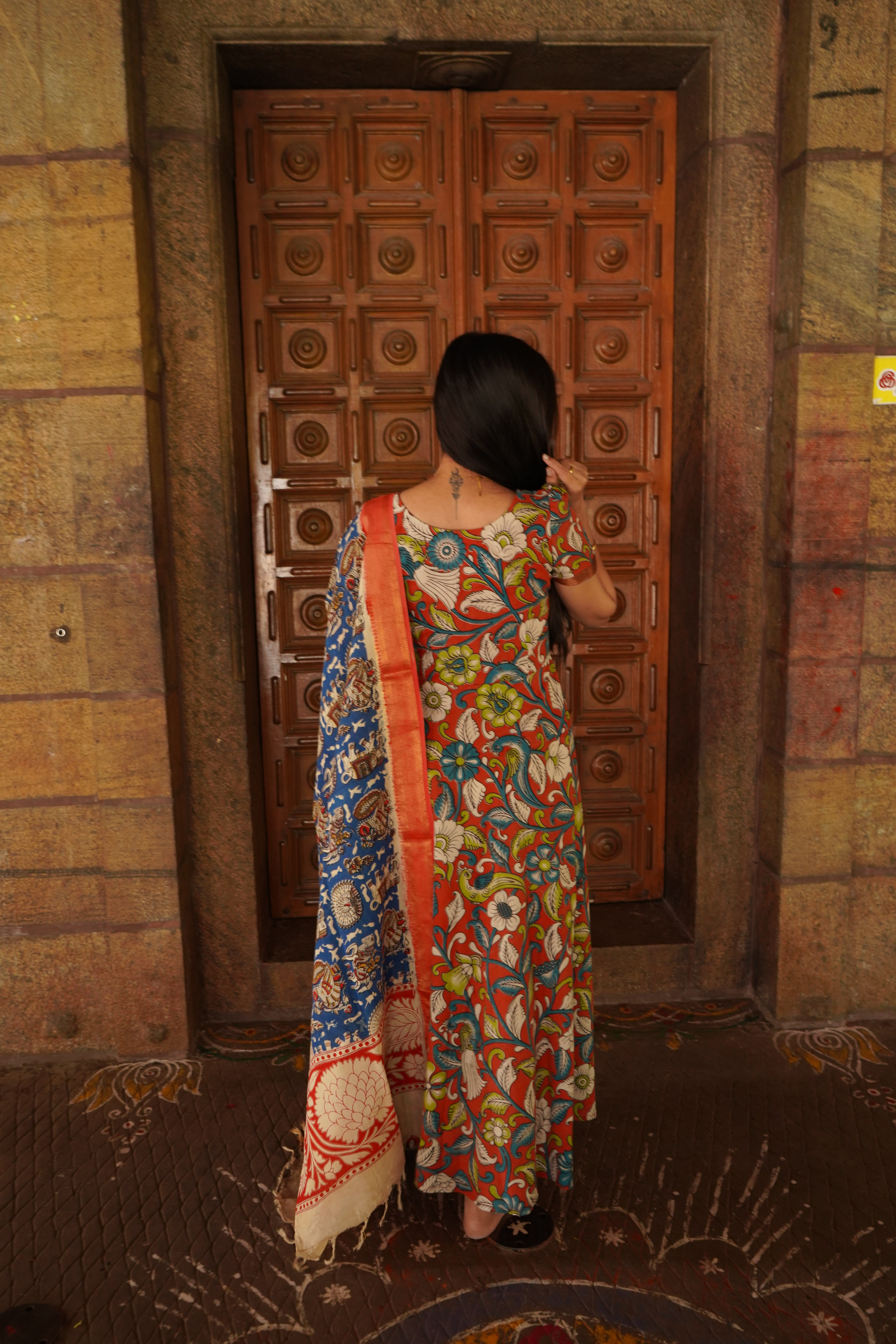 Kalamkari Nizam dupatta frock