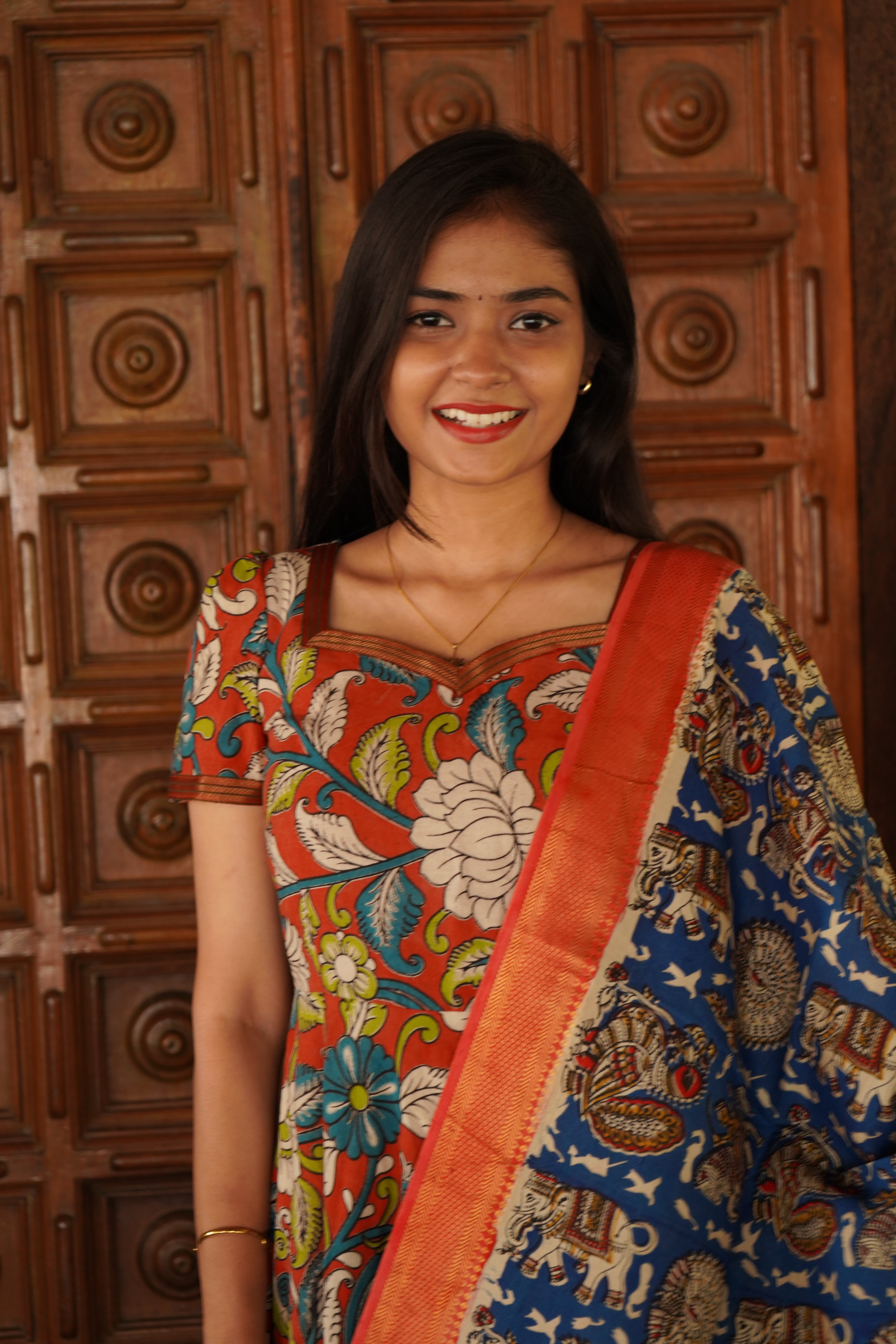 Kalamkari Nizam dupatta frock