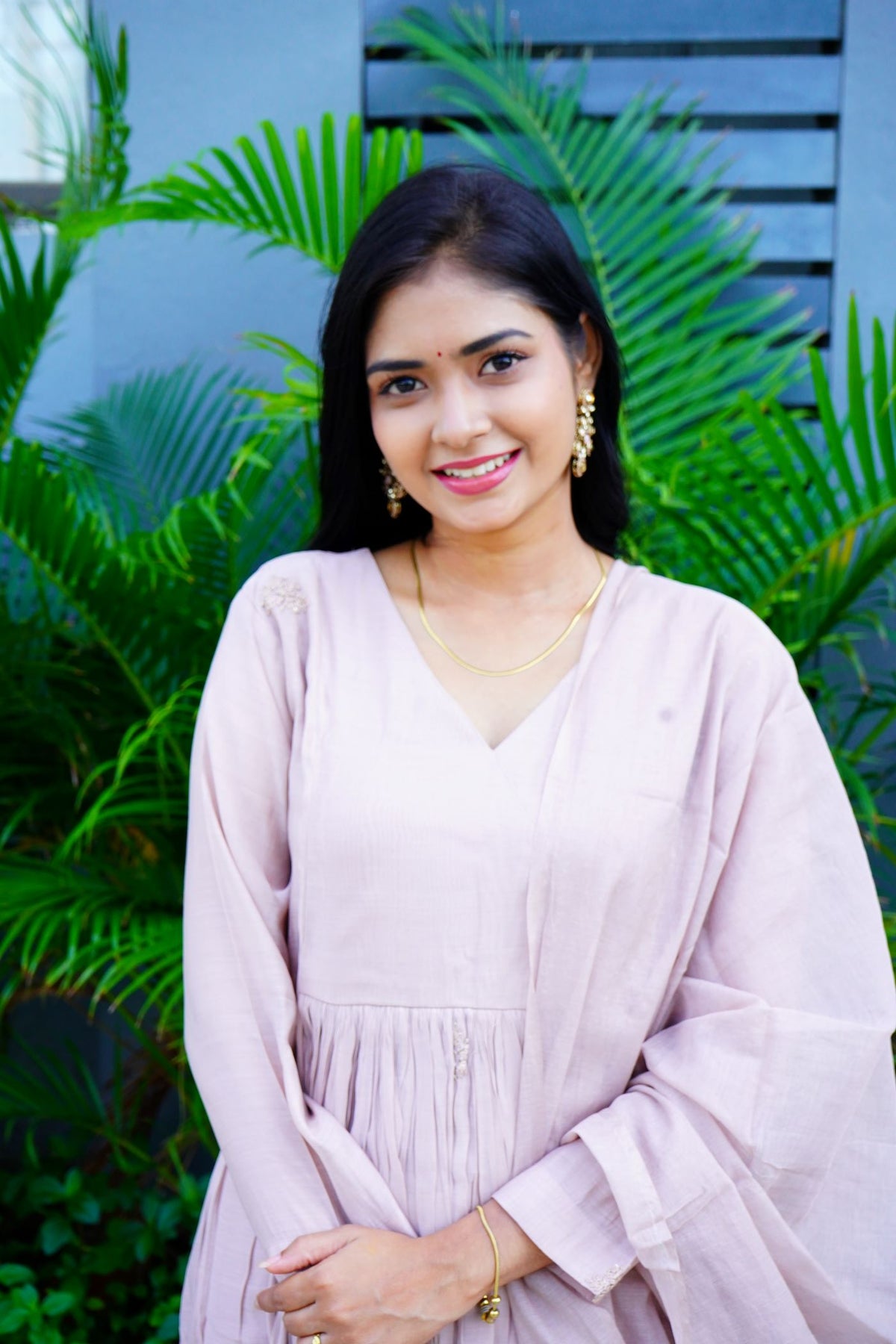 Ivory shade  creamy  Mul Chanderi Kurta Set