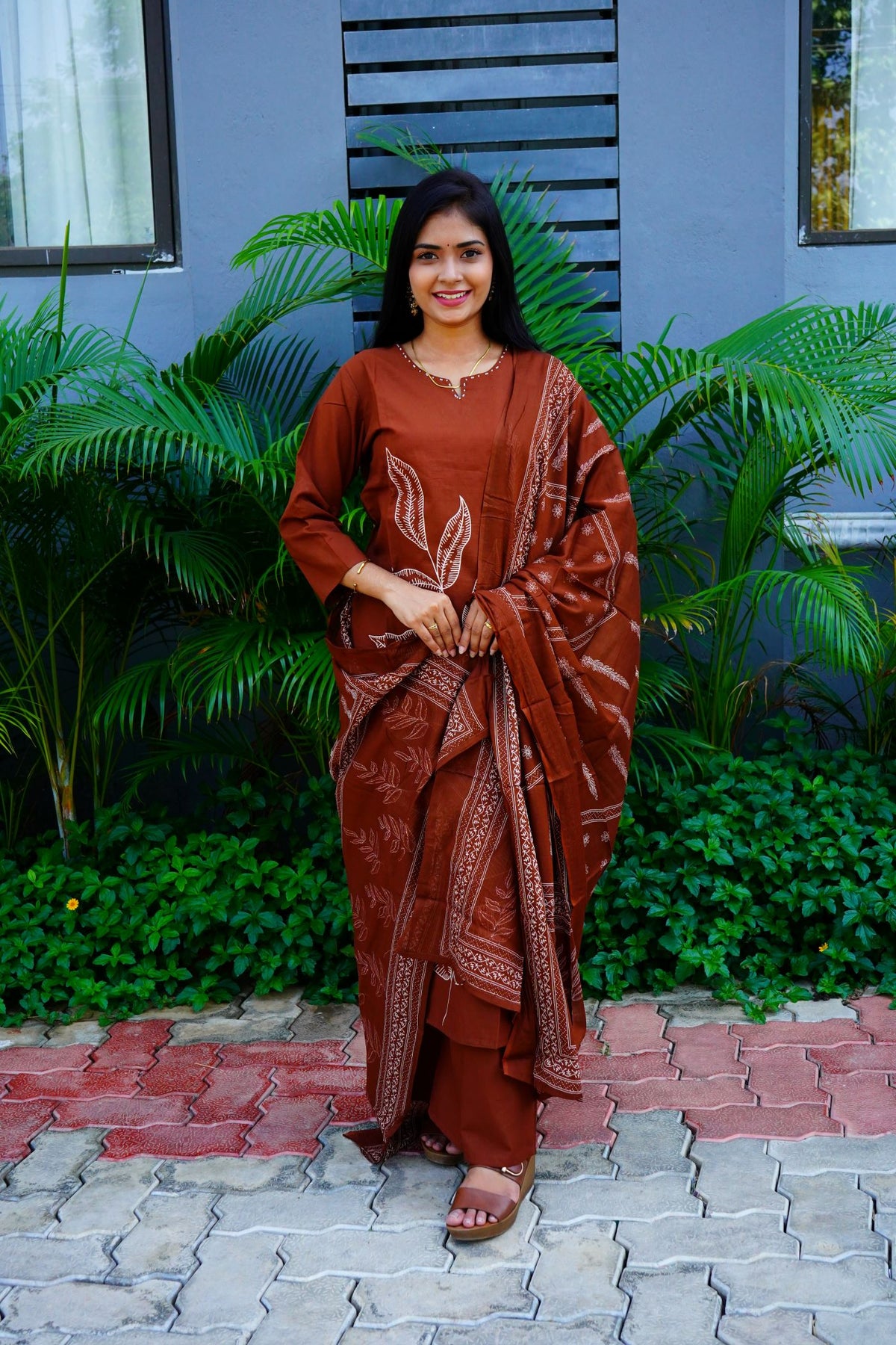 Premium Choco Brown Cotton Salwar Set