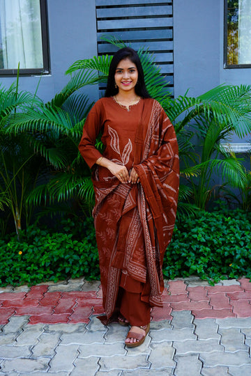 Premium Choco Brown Cotton Salwar Set