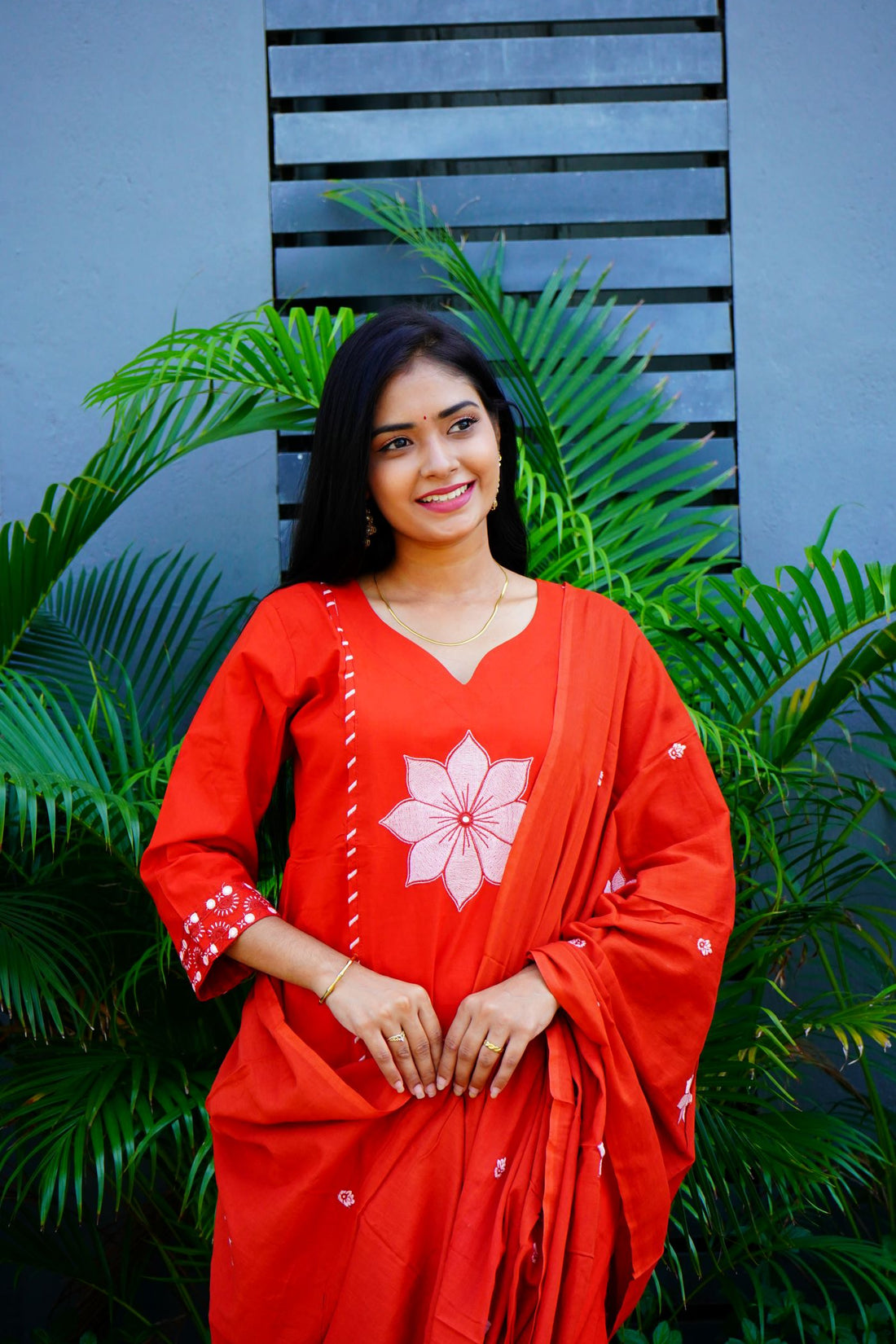 Soft Rust Orange  Cotton Salwar Suits