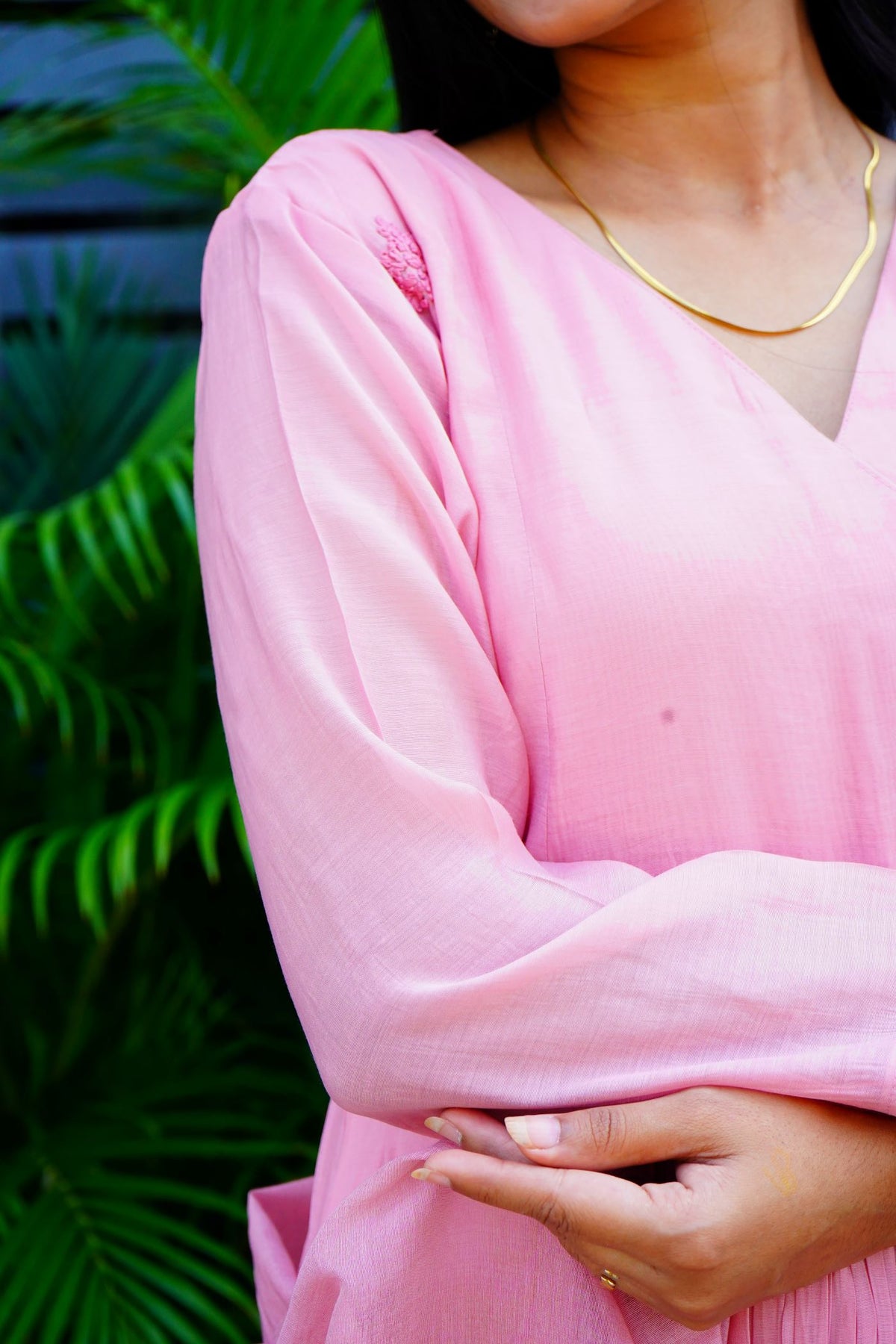 Pastel Peach creamy  Mul Chanderi Kurta Set