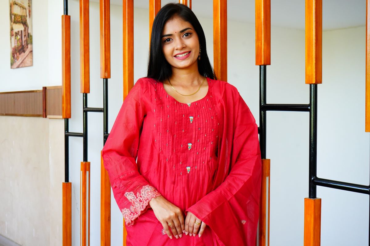 Classy Red pinky Mul Chanderi Kota Salwar Sutis