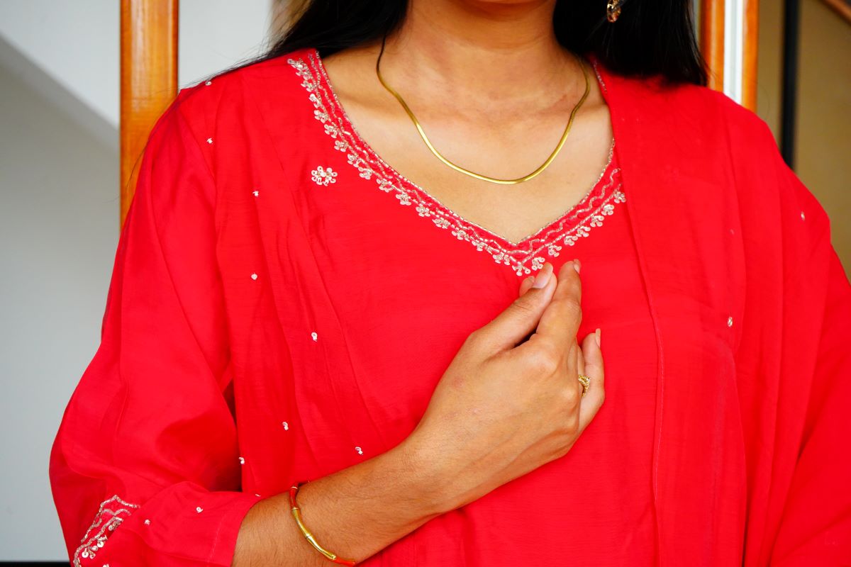 Premium Cheery Red  Mul Chanderi Salwar Suits