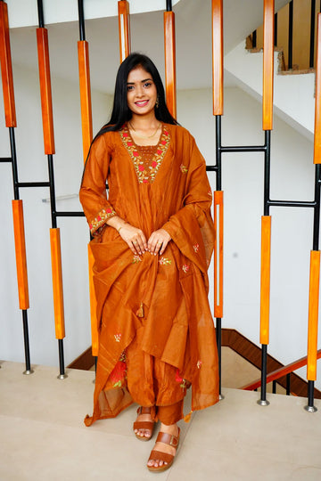 Kota Embroidery  Mul Chanderi Salwar Suits