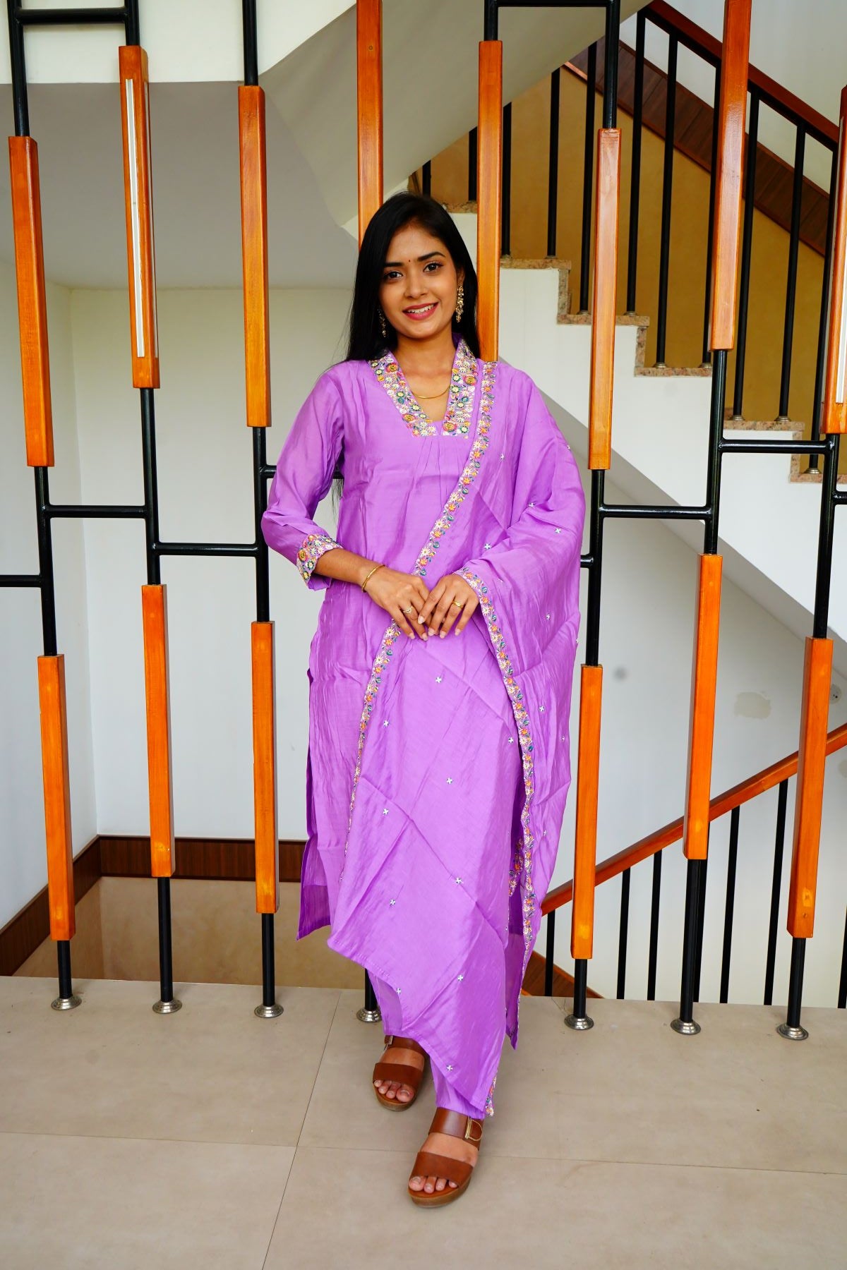 Lavender Embroidery Salwar Suits
