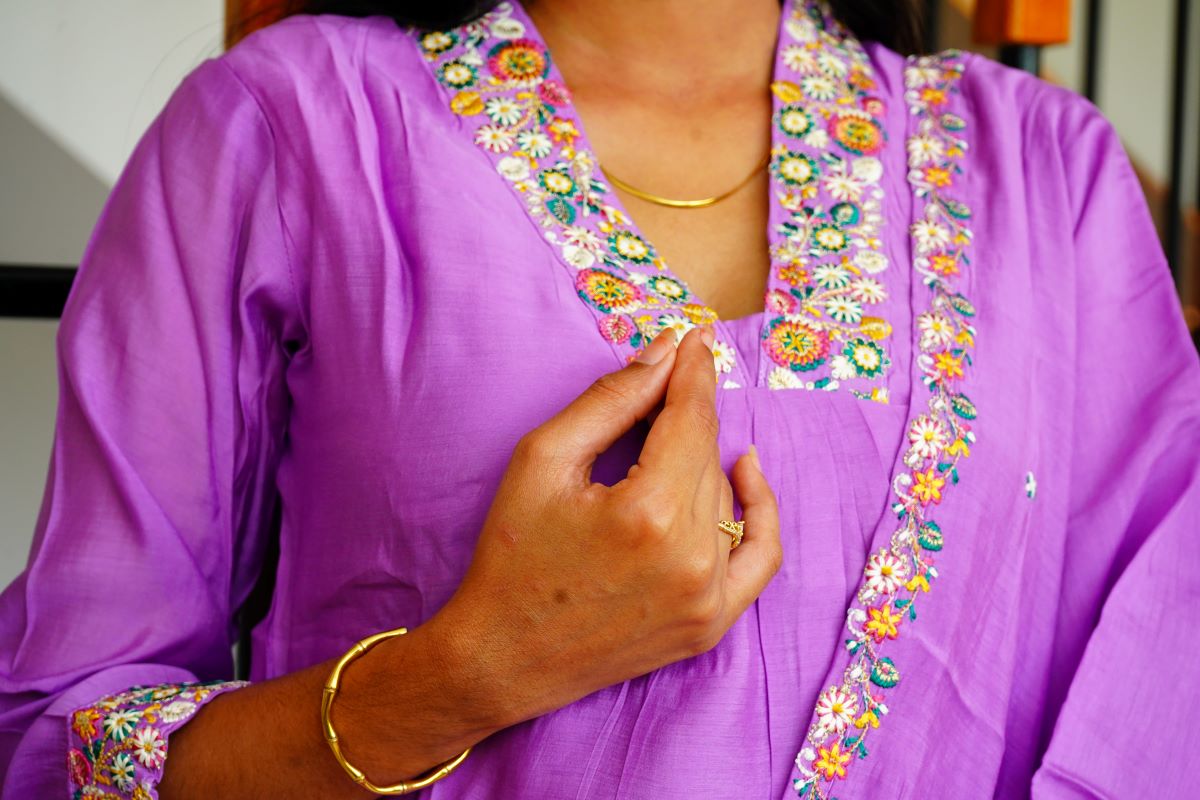 Lavender Embroidery Salwar Suits