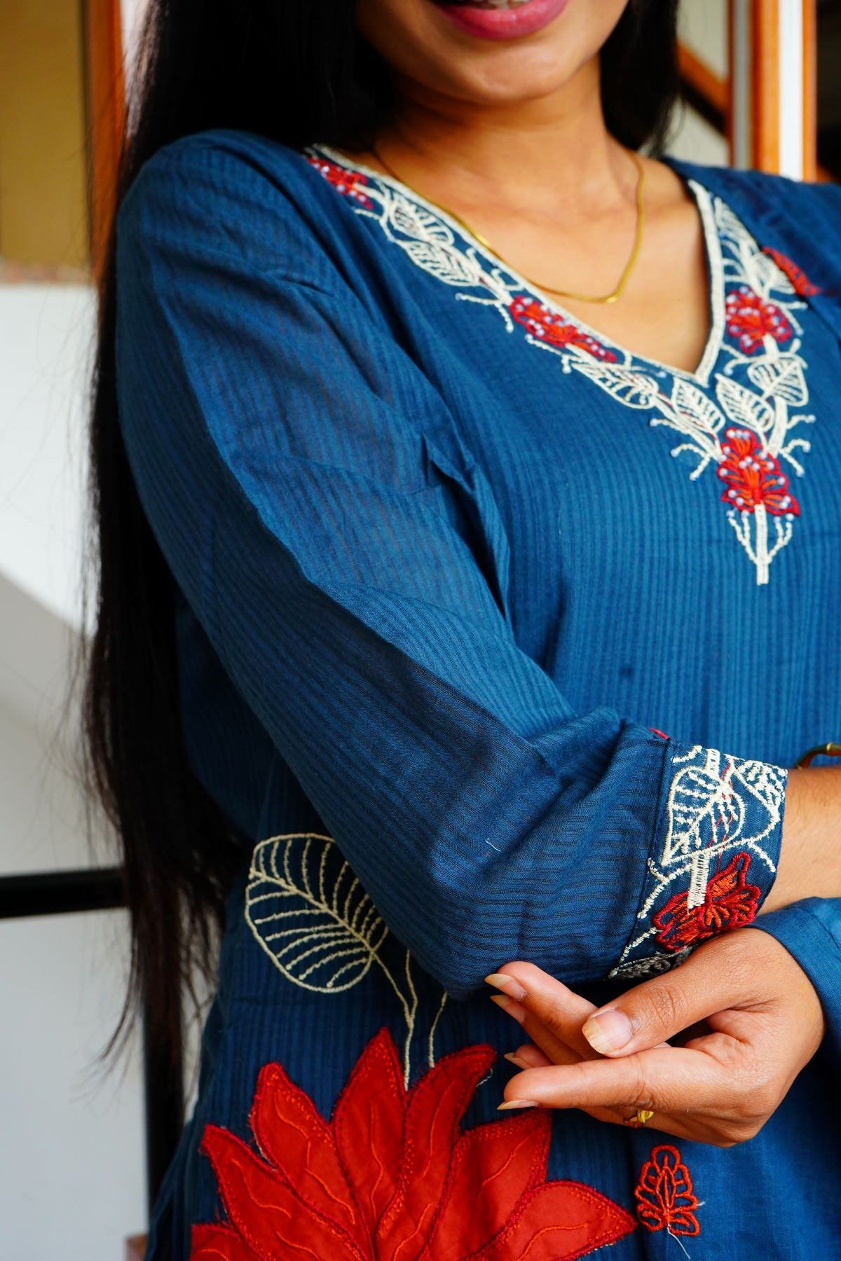 Grace in Blue Blooming Kota Salwar Suits