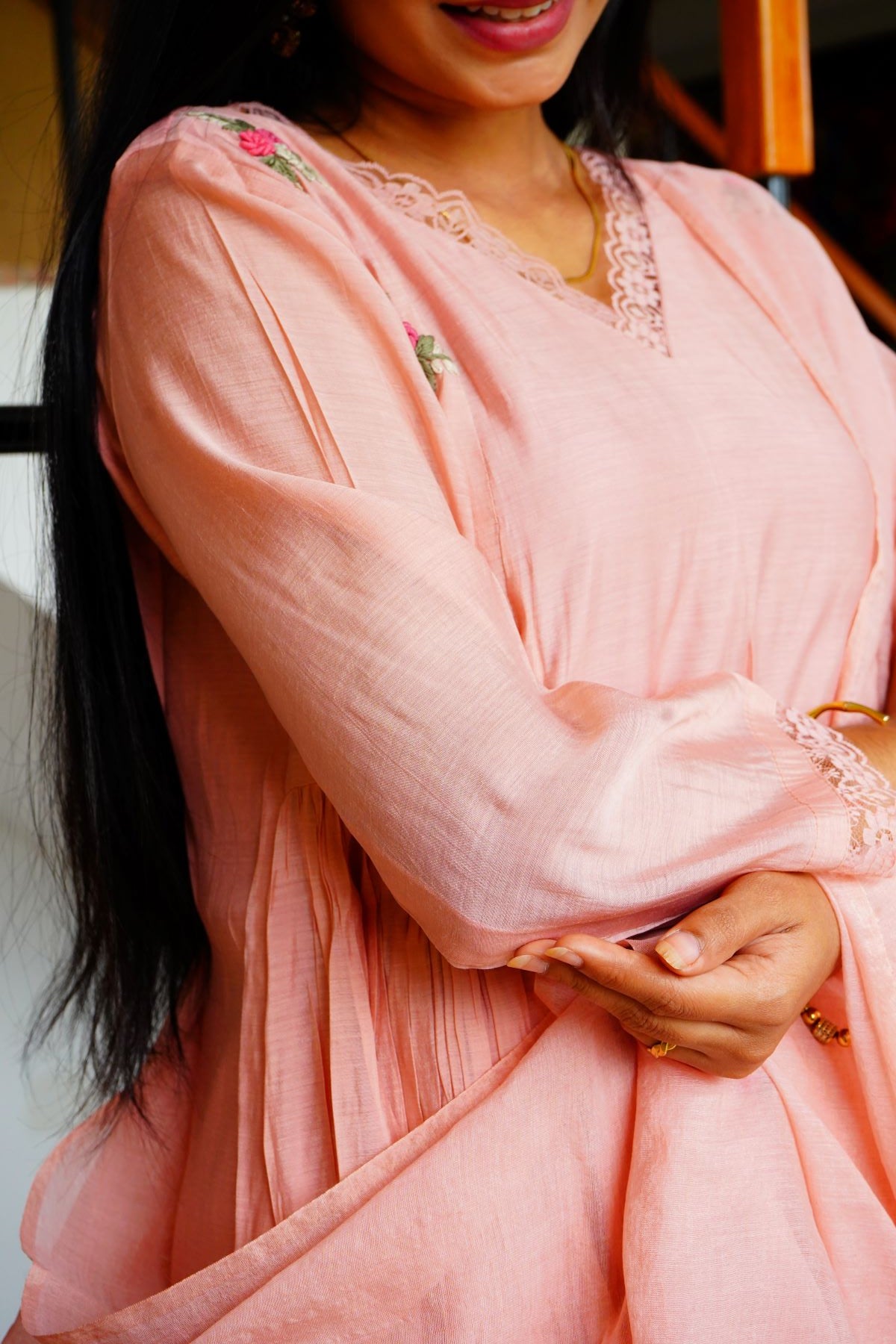 Pretty Pastel Pink  Premium Banaras Mul Chanderi Salwar suits