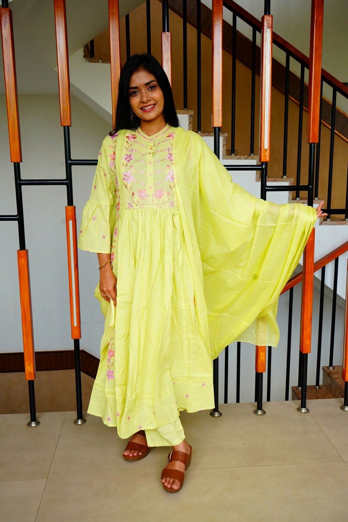 Mul Cotton Kurta Set designed with elegant floral Salwar Suits
