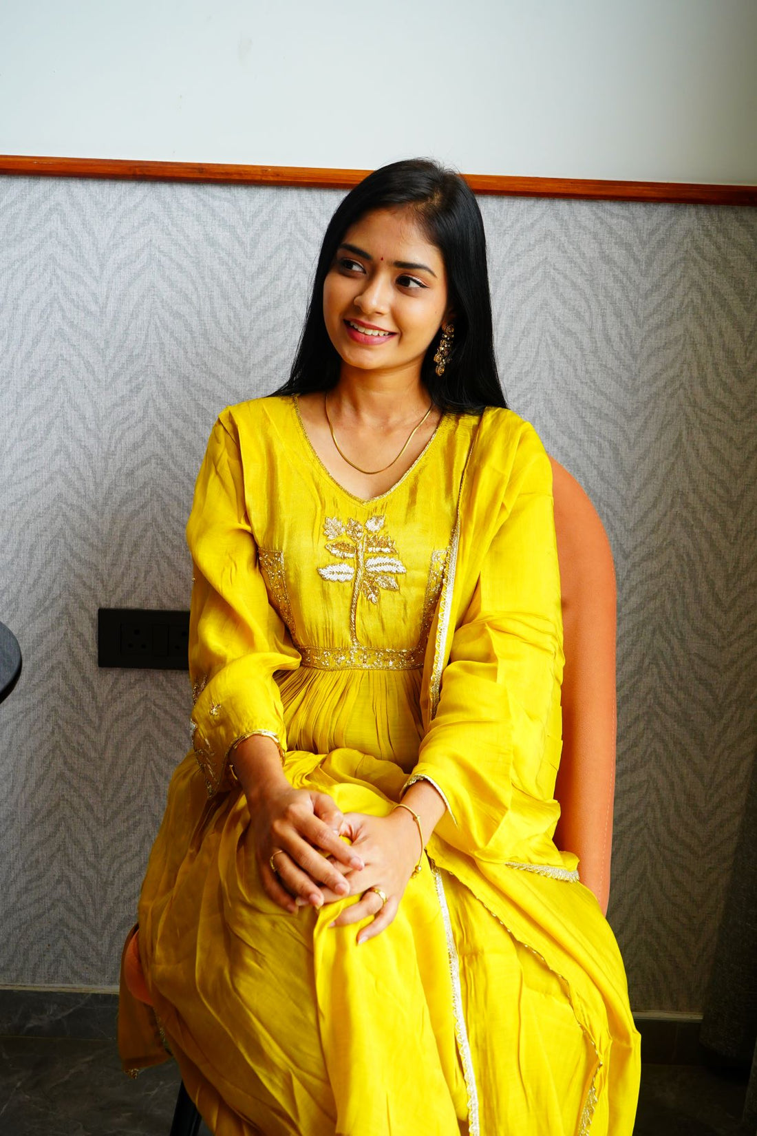 Classy Yellow Premium Mul Chanderi Salwar Suits