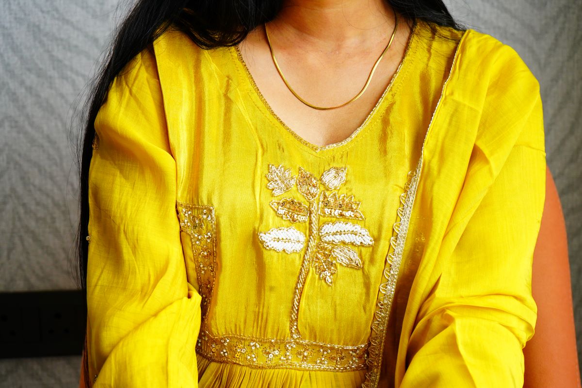Classy Yellow Premium Mul Chanderi Salwar Suits