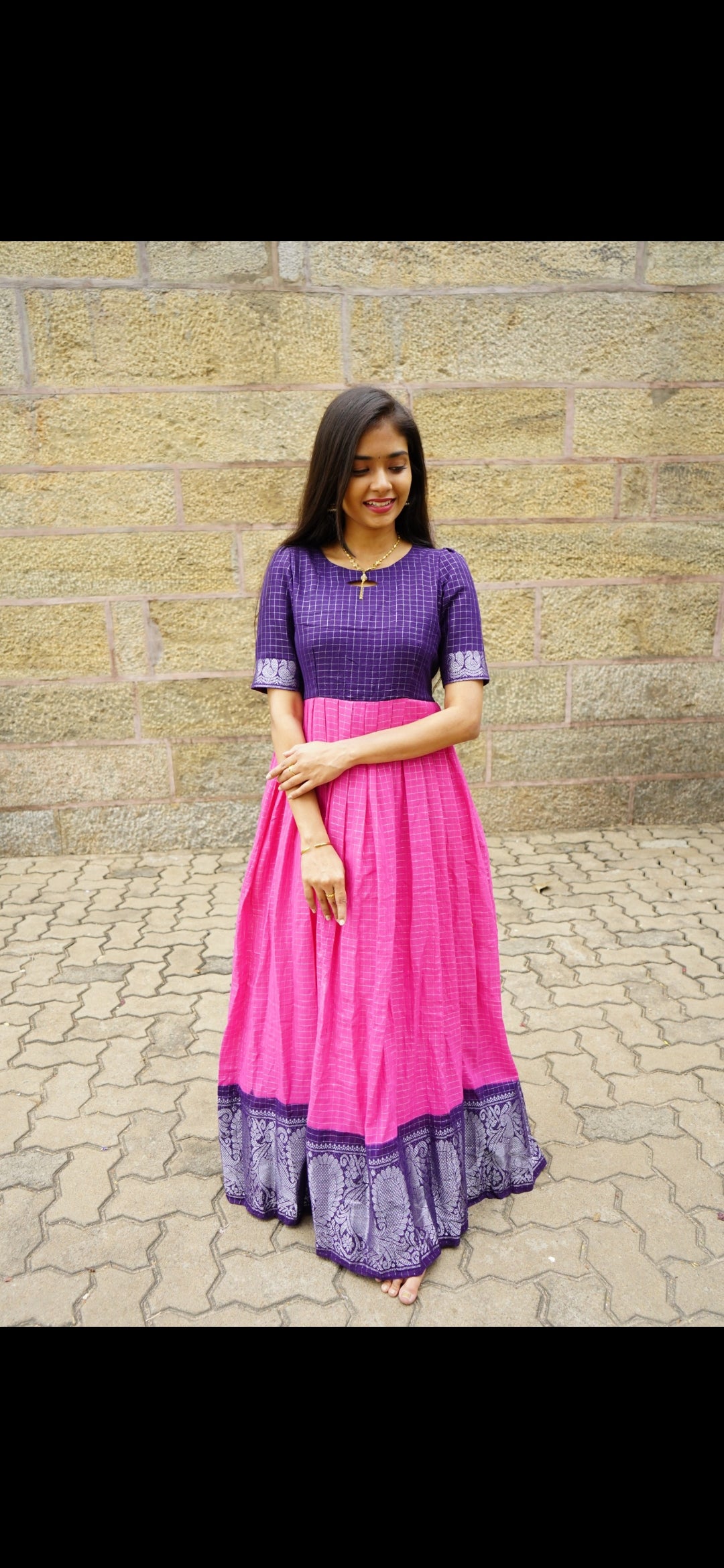 Royal Purple Rose Pink Sungudi maxi
