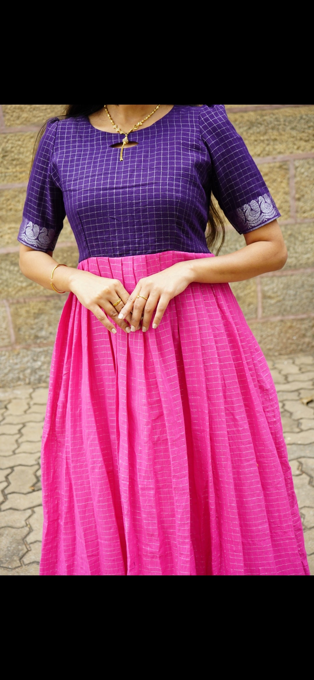 Royal Purple Rose Pink Sungudi maxi