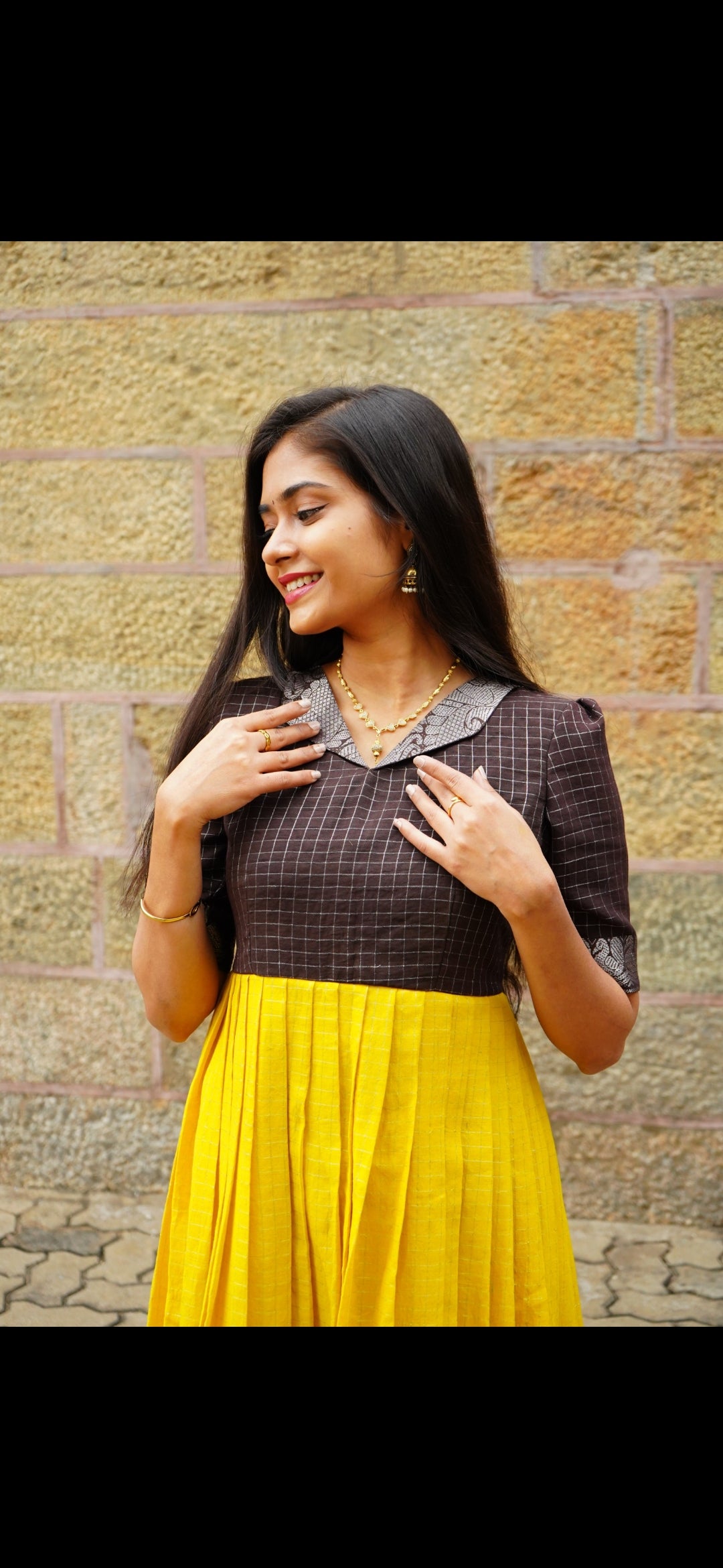 Heritage mustard Sungudi Silver Zari